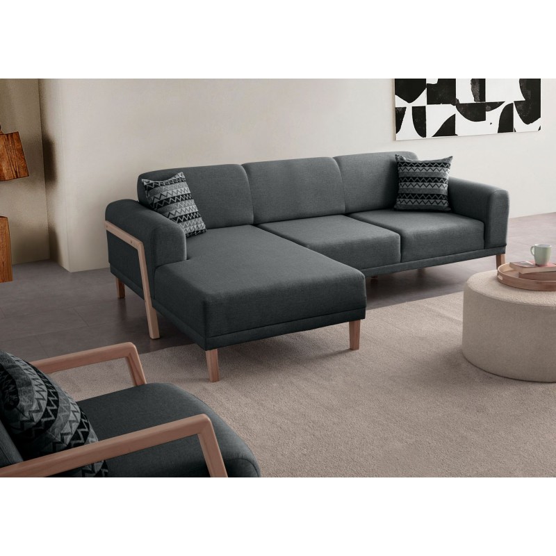Corner Sofa Latte Relax Left - Anthracite Anthracite
