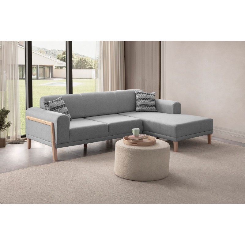 Corner Sofa Latte Relax Right - Grey Grey