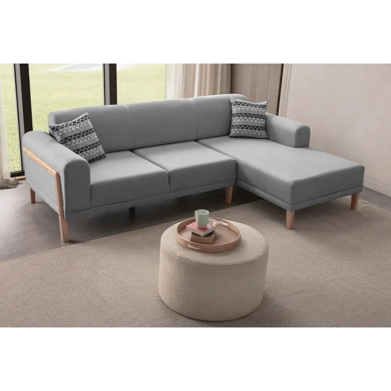 Corner Sofa Latte Relax Right - Grey Grey