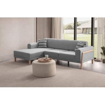 Corner Sofa Latte Relax Left - Grey Grey