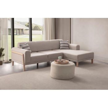 Corner Sofa Latte Relax Right - Cream Cream