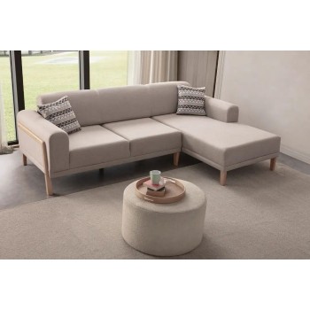 Corner Sofa Latte Relax Right - Cream Cream