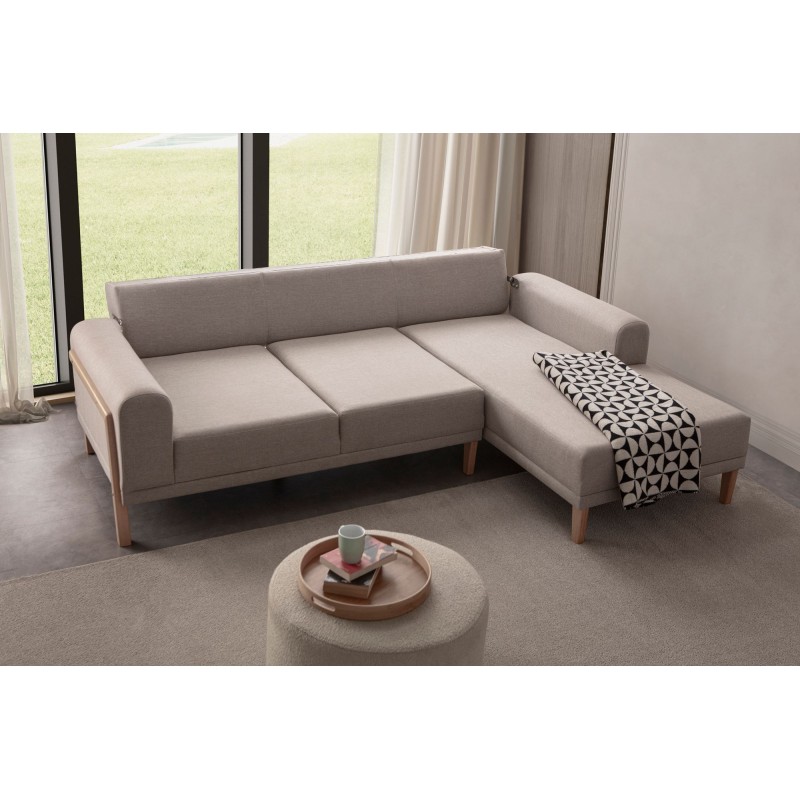 Corner Sofa Latte Relax Right - Cream Cream