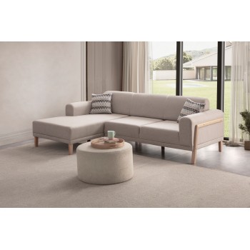 Corner Sofa Latte Relax Left - Cream Cream