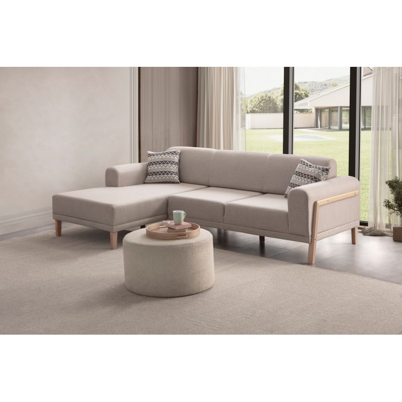 Corner Sofa Latte Relax Left - Cream Cream