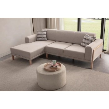 Corner Sofa Latte Relax Left - Cream Cream