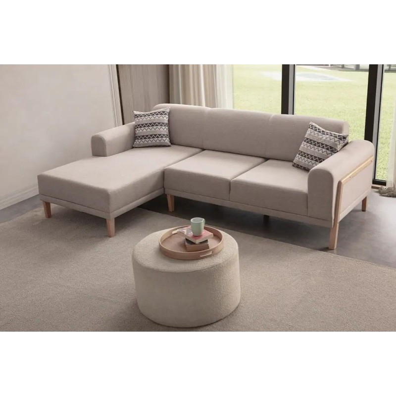 Corner Sofa Latte Relax Left - Cream Cream