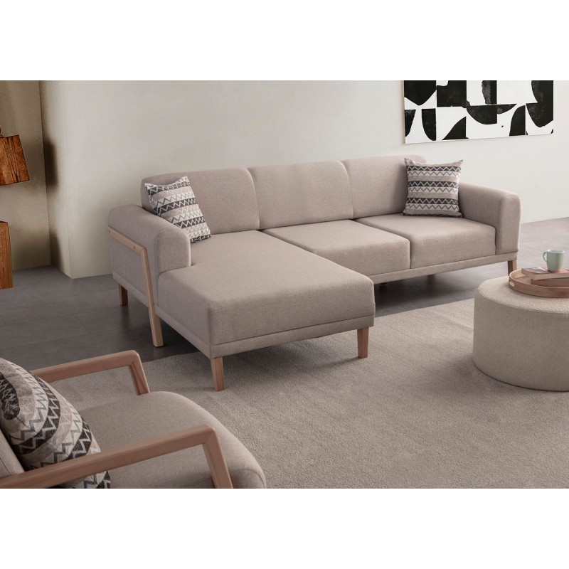 Corner Sofa Latte Relax Left - Cream Cream