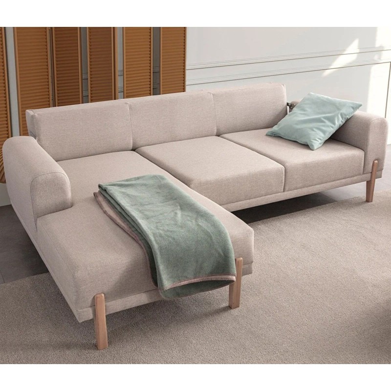 Corner Sofa Latte Relax Left - Cream Cream