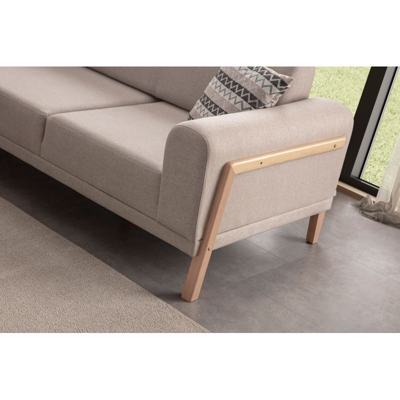 Corner Sofa Latte Relax Left - Cream Cream