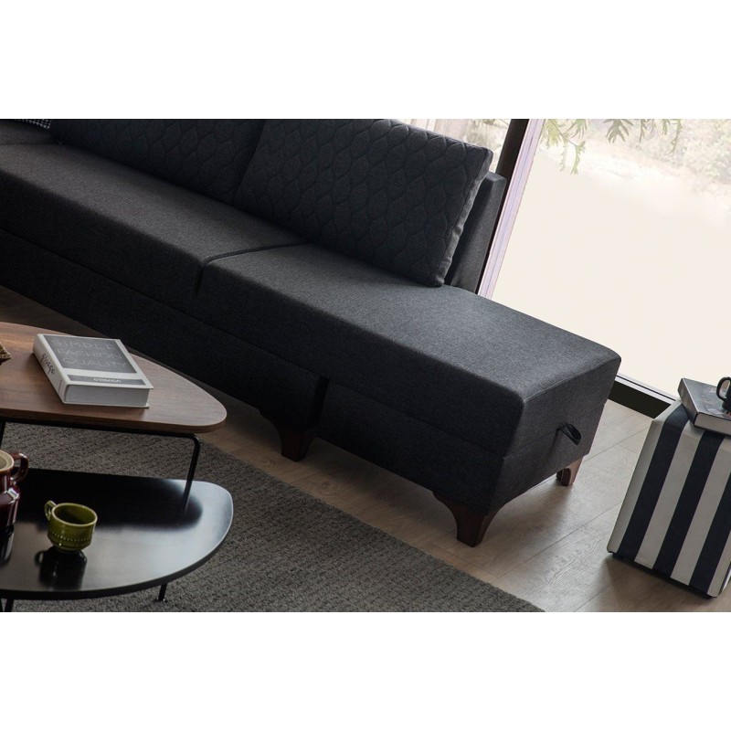 Corner Sofa-Bed Loft - Anthracite Anthracite