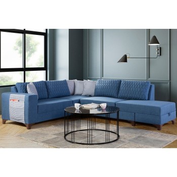Corner Sofa-Bed Loft - Blue Blue