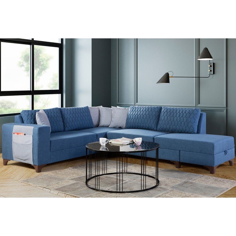Corner Sofa-Bed Loft - Blue Blue
