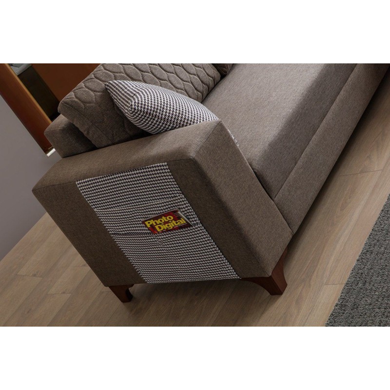 Corner Sofa-Bed Loft - Brown Brown