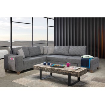 Corner Sofa-Bed Loft - Grey Grey