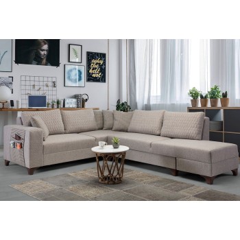 Corner Sofa-Bed Loft - Light Brown Light Brown