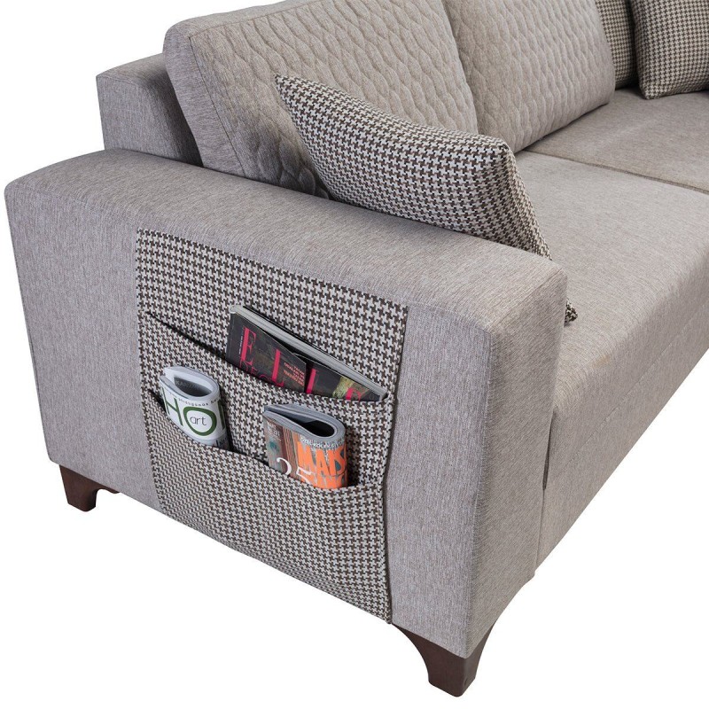 Corner Sofa-Bed Loft - Light Brown Light Brown