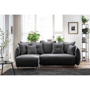 Corner Sofa-Bed Puffy - Anthracite Anthracite