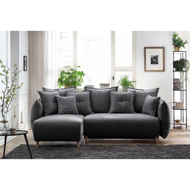 Corner Sofa-Bed Puffy - Anthracite Anthracite