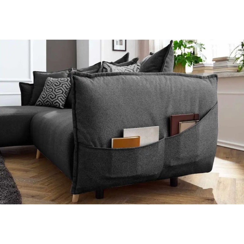 Corner Sofa-Bed Puffy - Anthracite Anthracite