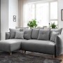 Corner Sofa-Bed Puffy - Grey Grey
