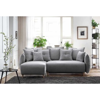 Corner Sofa-Bed Puffy - Grey Grey