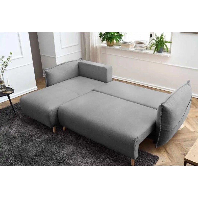 Corner Sofa-Bed Puffy - Grey Grey