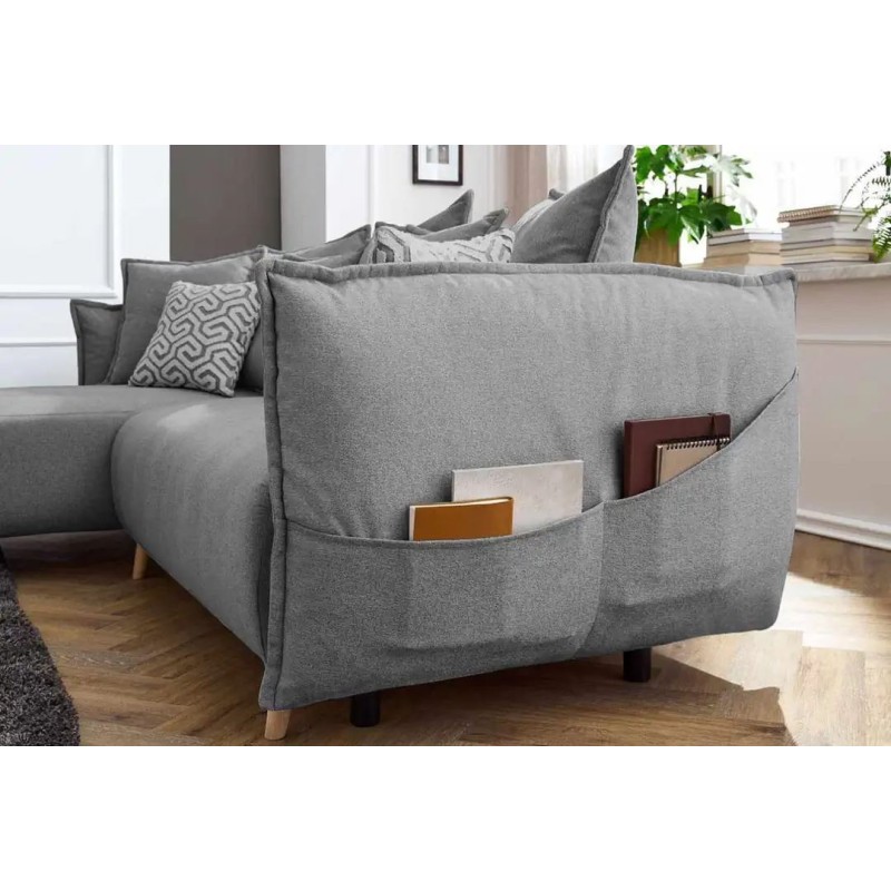 Corner Sofa-Bed Puffy - Grey Grey