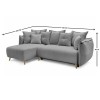 Corner Sofa-Bed Puffy - Grey Grey