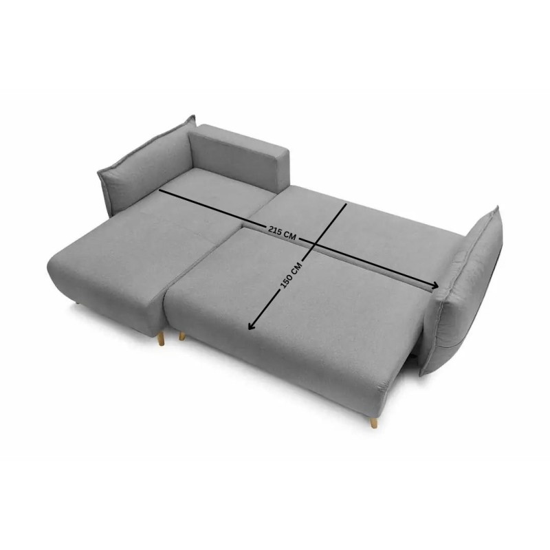 Corner Sofa-Bed Puffy - Grey Grey