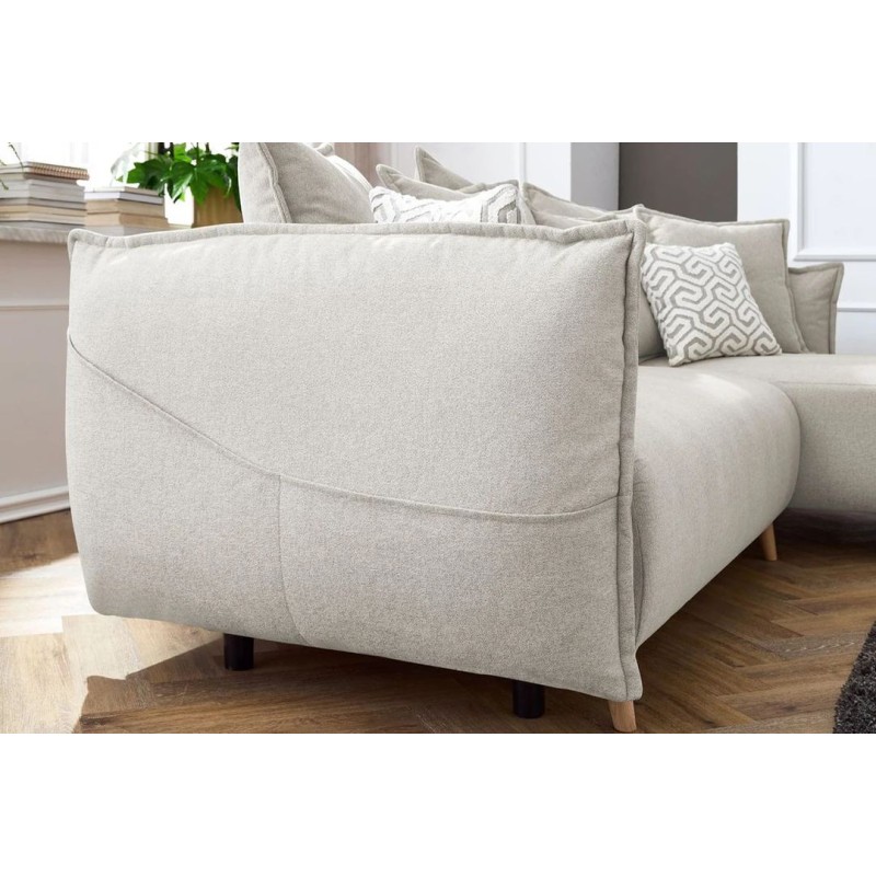 Corner Sofa-Bed Puffy - Cream Cream