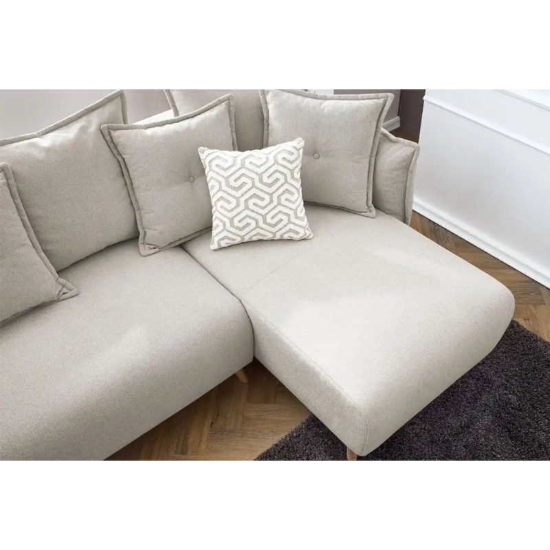 Corner Sofa-Bed Puffy - Cream Cream