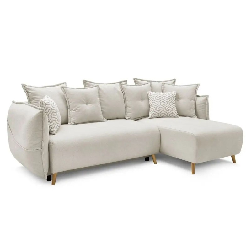 Corner Sofa-Bed Puffy - Cream Cream