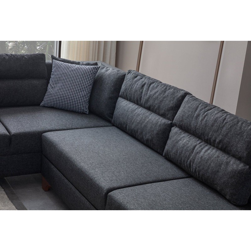 Corner Sofa-Bed Tloft Left - Anthracite Anthracite
