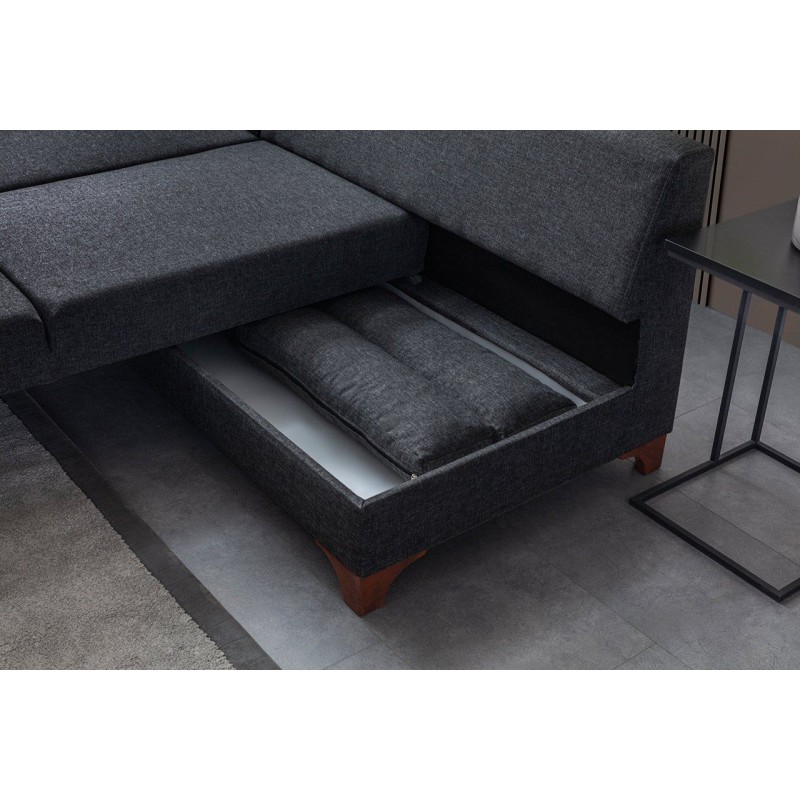 Corner Sofa-Bed Tloft Left - Anthracite Anthracite