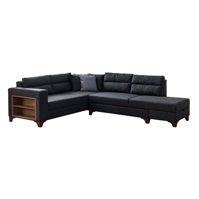 Corner Sofa-Bed Tloft Left - Anthracite Anthracite