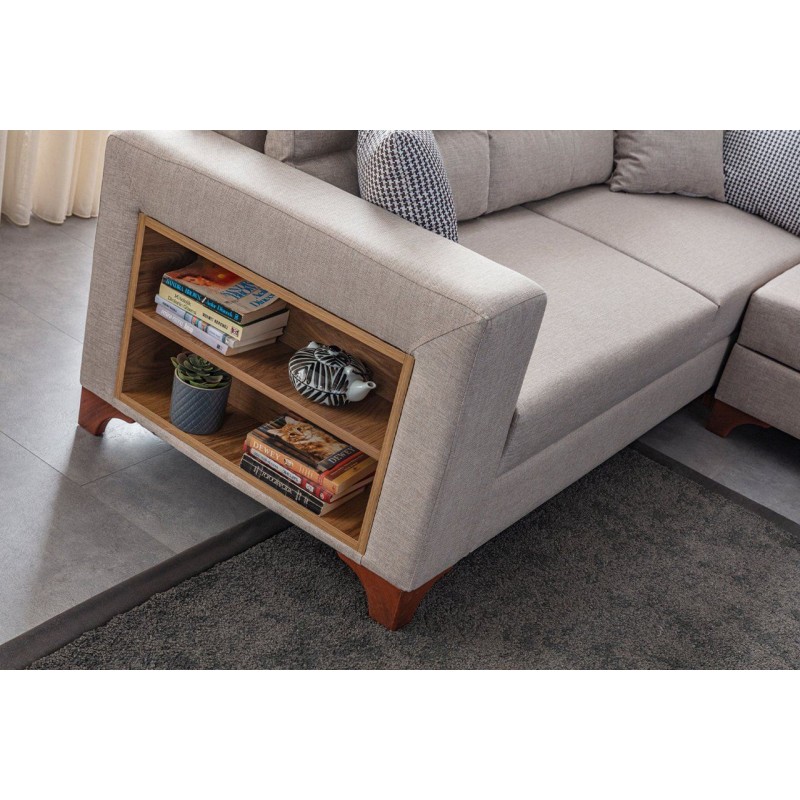 Corner Sofa-Bed Tloft Left - Cream Cream