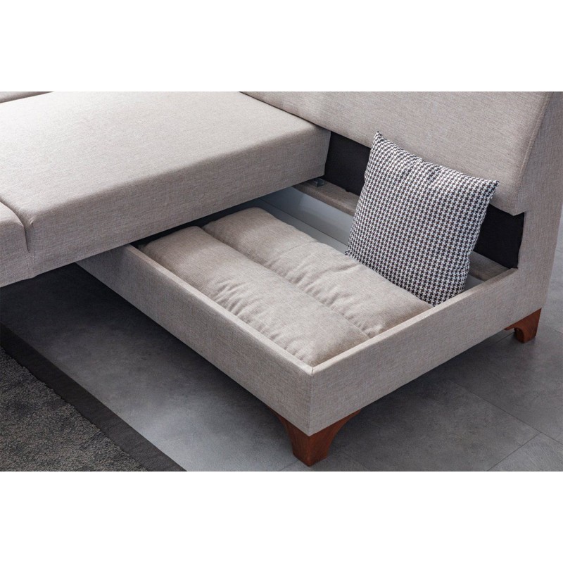 Corner Sofa-Bed Tloft Left - Cream Cream