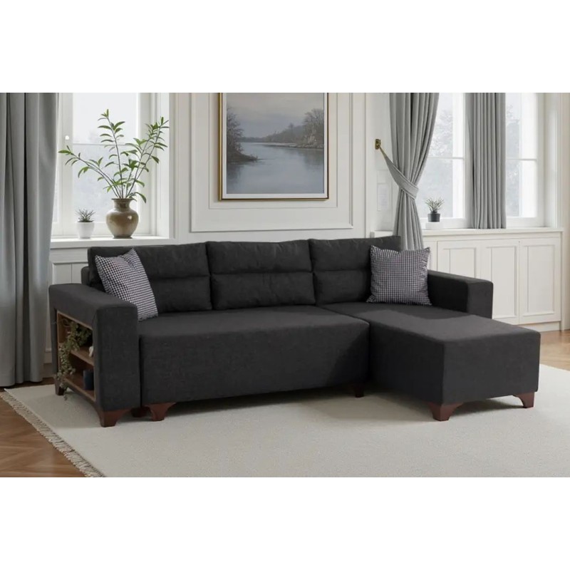 Corner Sofa-Bed Tloft Mini - Anthracite Anthracite