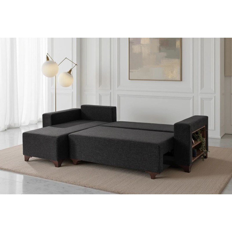 Corner Sofa-Bed Tloft Mini - Anthracite Anthracite