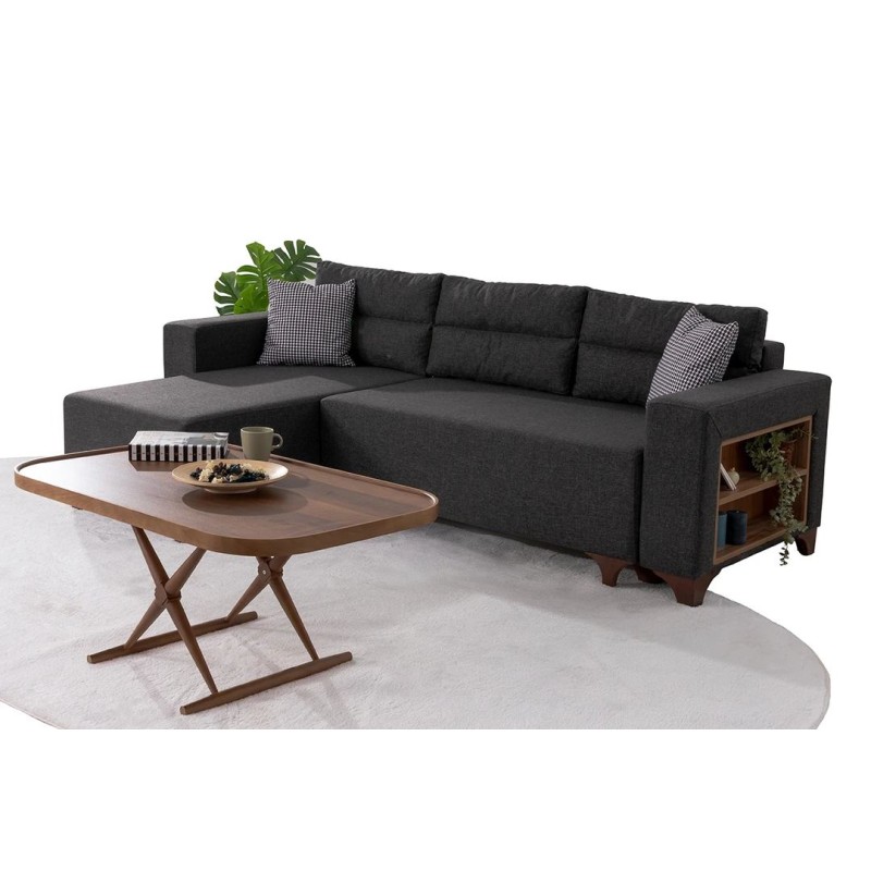 Corner Sofa-Bed Tloft Mini - Anthracite Anthracite