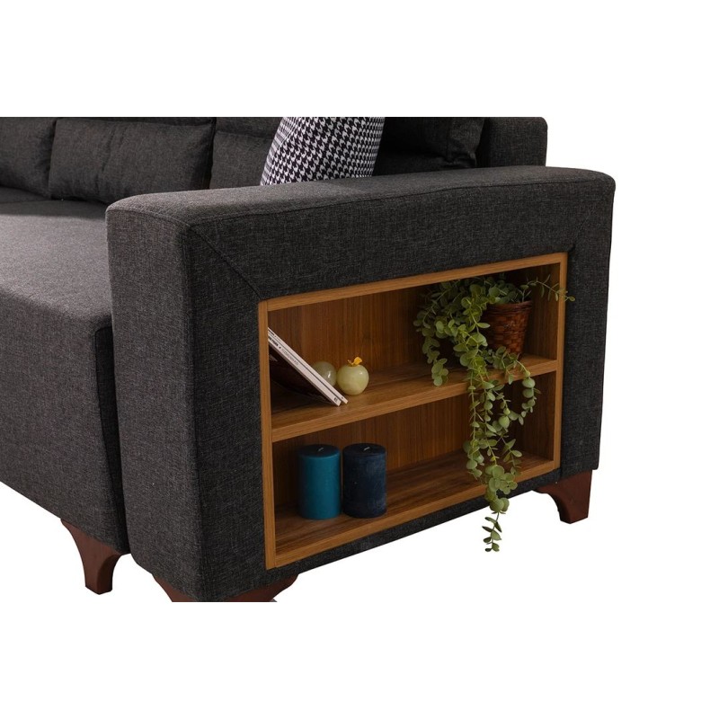 Corner Sofa-Bed Tloft Mini - Anthracite Anthracite