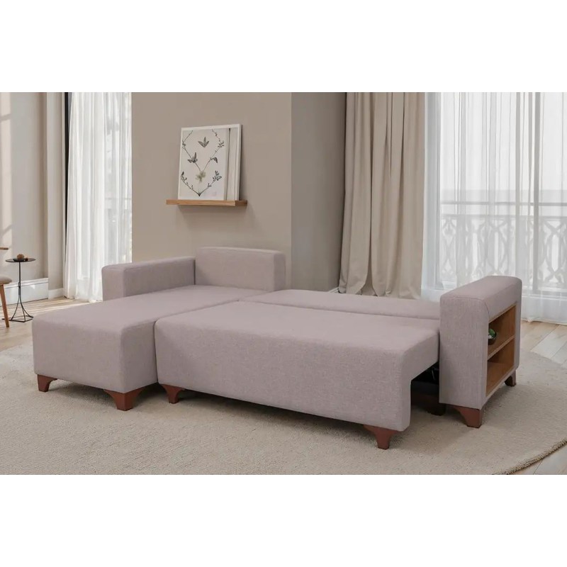 Corner Sofa-Bed Tloft Mini - Cream Cream