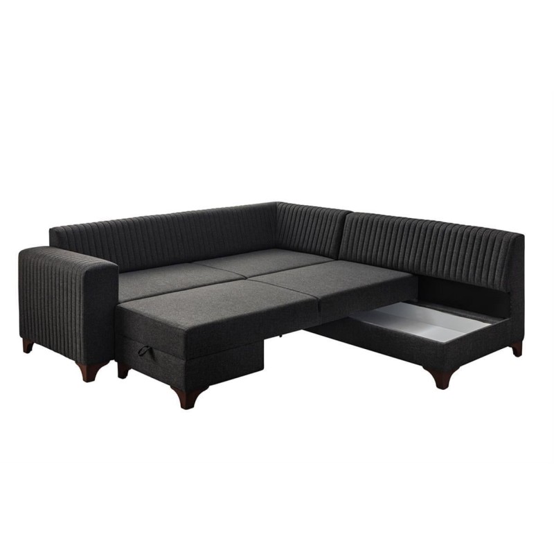 Corner Sofa-Bed West Right - Anthracite Anthracite