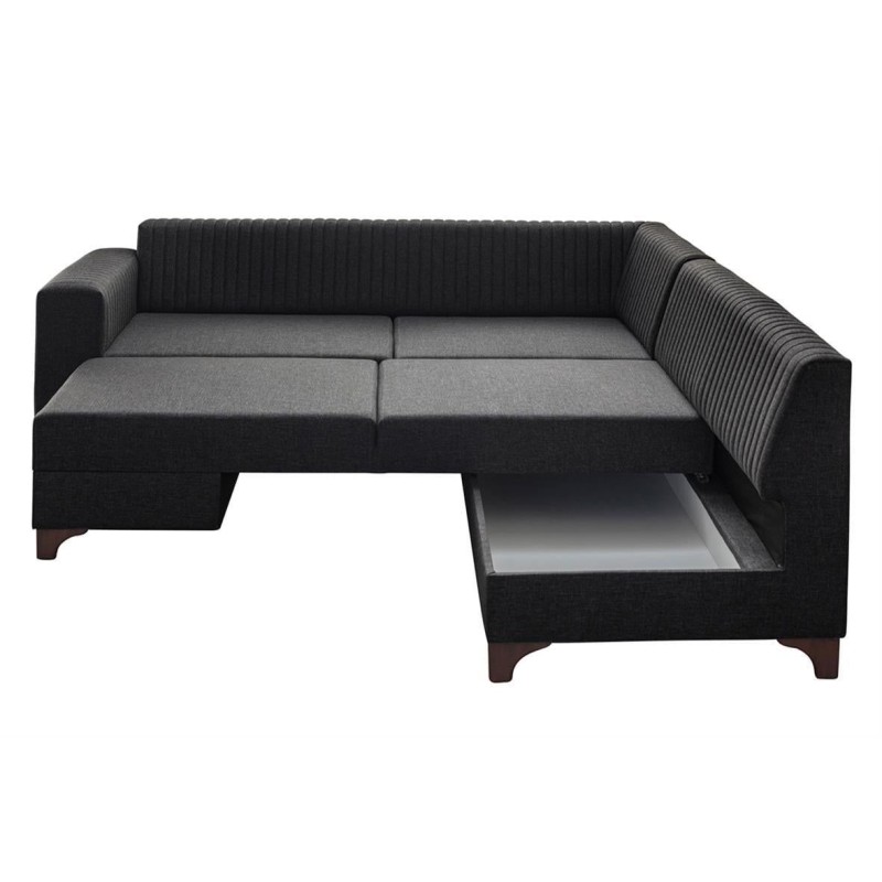 Corner Sofa-Bed West Right - Anthracite Anthracite