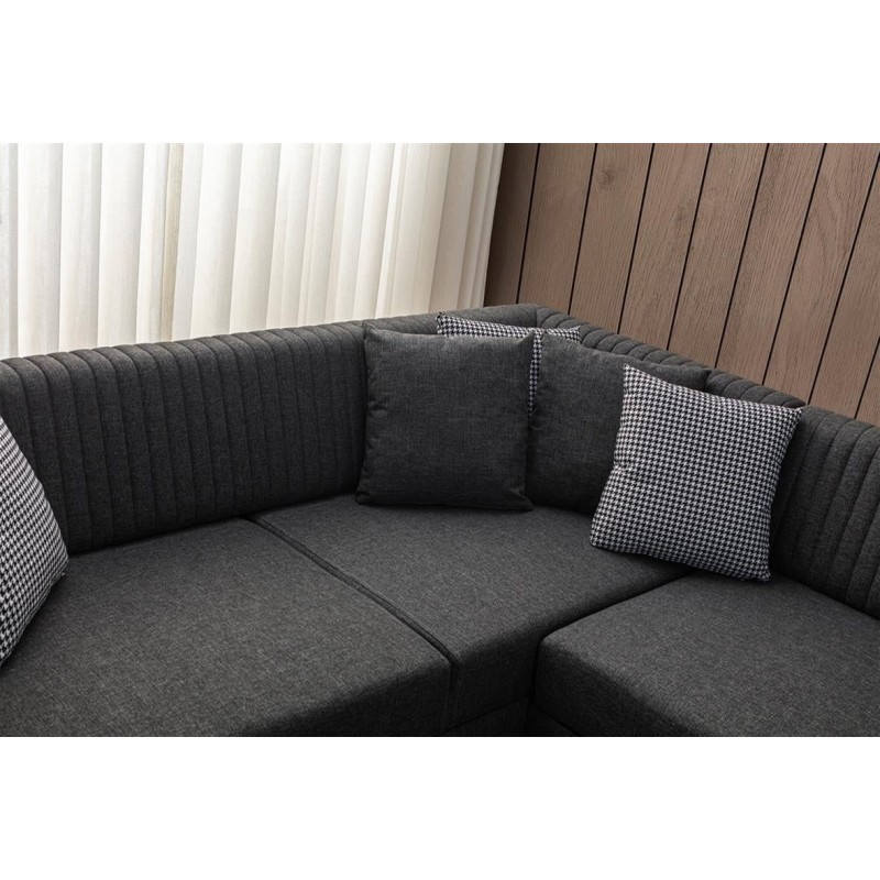 Corner Sofa-Bed West Right - Anthracite Anthracite