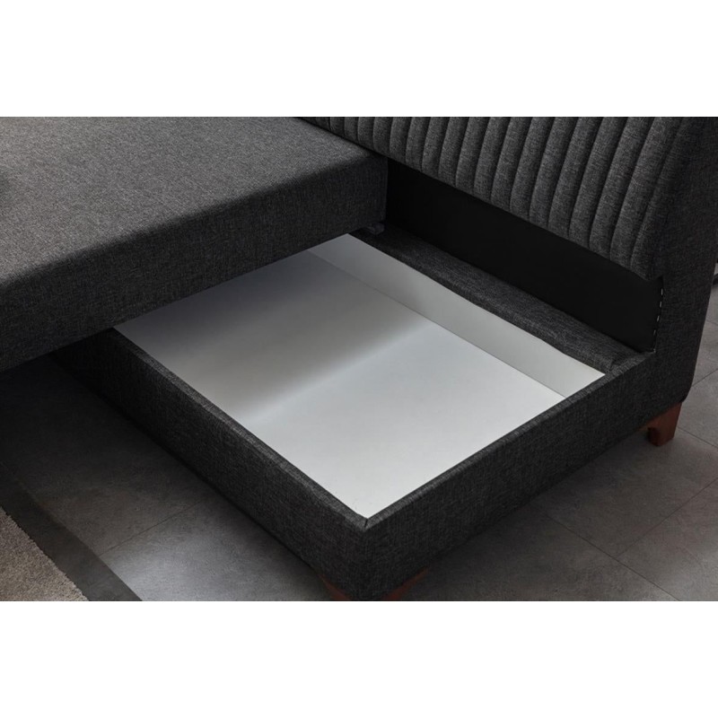 Corner Sofa-Bed West Right - Anthracite Anthracite