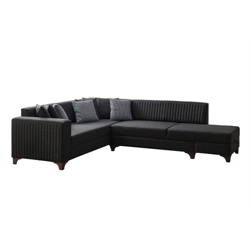 Corner Sofa-Bed West Right - Anthracite Anthracite