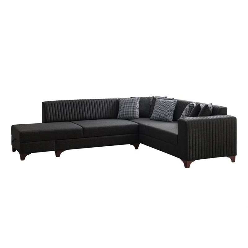 Corner Sofa-Bed West Left - Anthracite Anthracite