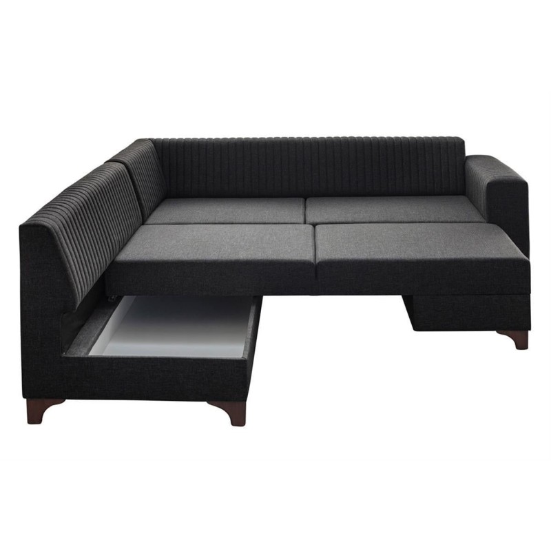Corner Sofa-Bed West Left - Anthracite Anthracite